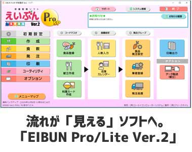 栄養計算ソフトeibun Pro Lite保育園版 こども園版 成長にあわせ料理を自動展開 えいぶん